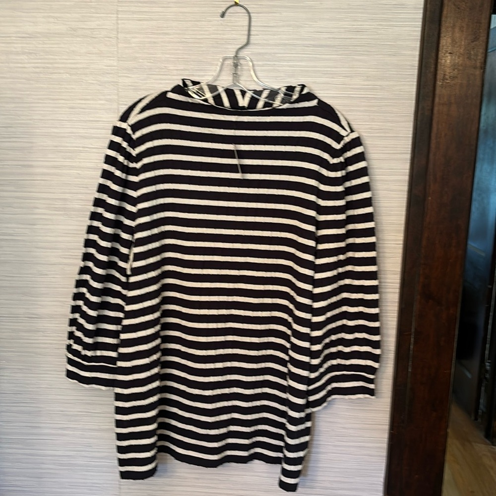 Knit funnel neck striped top from Talbots